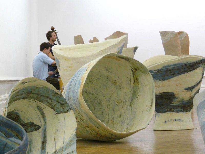 The opening of the Exhibition Dancing the Clay Tony Lattimer at Plymouth Museum and Art Gallery 2007. The Riaan Vosloo Trio is playing.