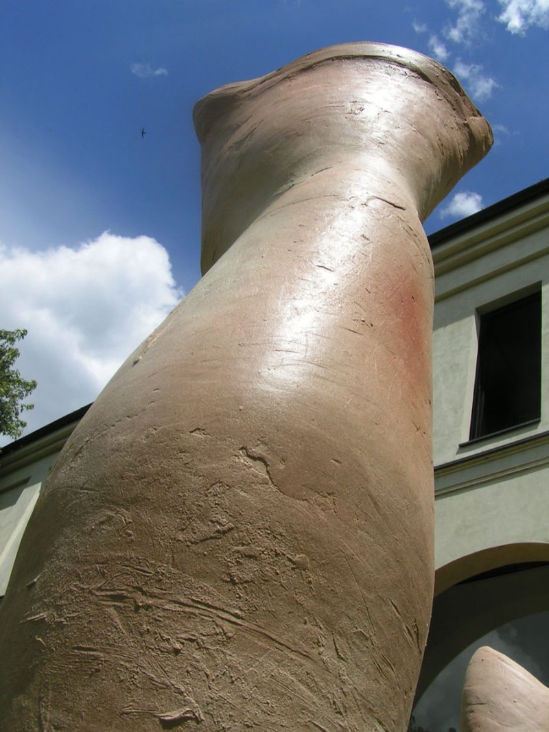 Closeup of the largest of Tony Lattimer's nine Maidens in the courtyard of MIC, Italy