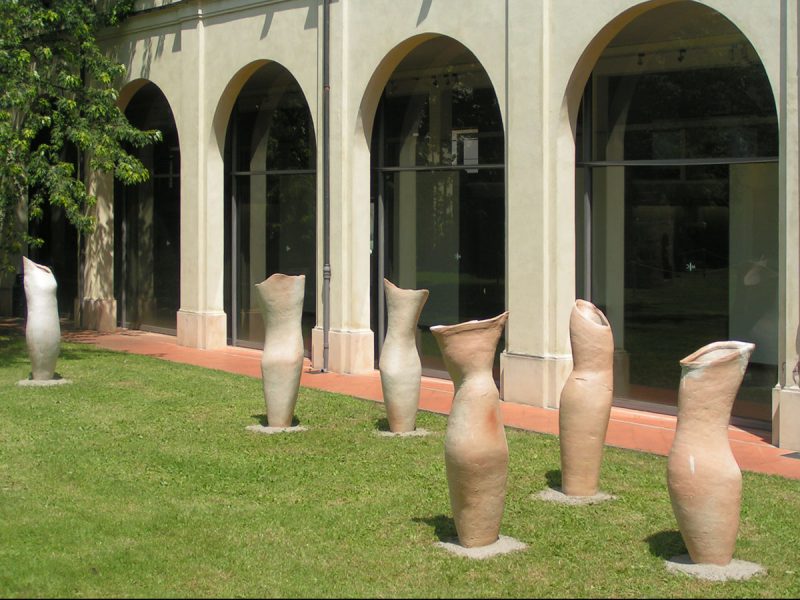 Tony Lattimer's Nine Maidens showing in the Tre Maestri exhibition in the International Museum of Ceramic Art (MIC), Faenza, Italy in 2007