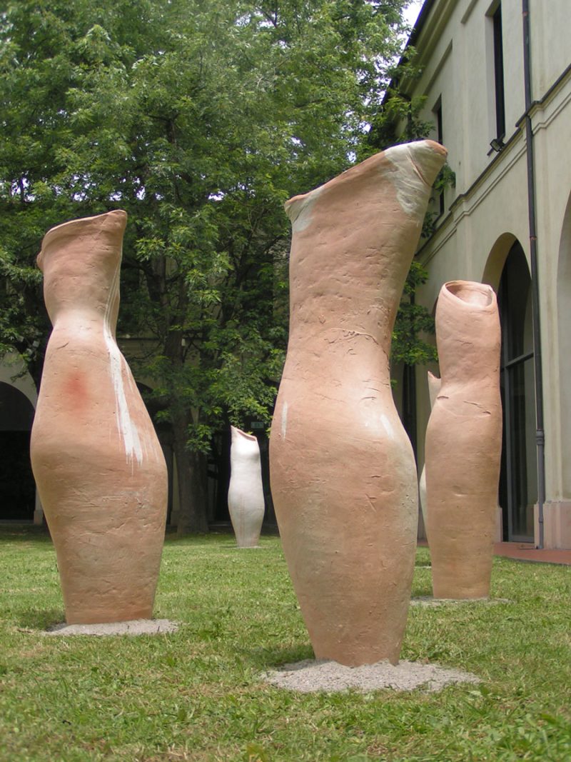 Three of Tony Lattimer's Nine Maidens showing in the Tre Maestri exhibition in the International Museum of Ceramic Art (MIC), Faenza, Italy in 2007