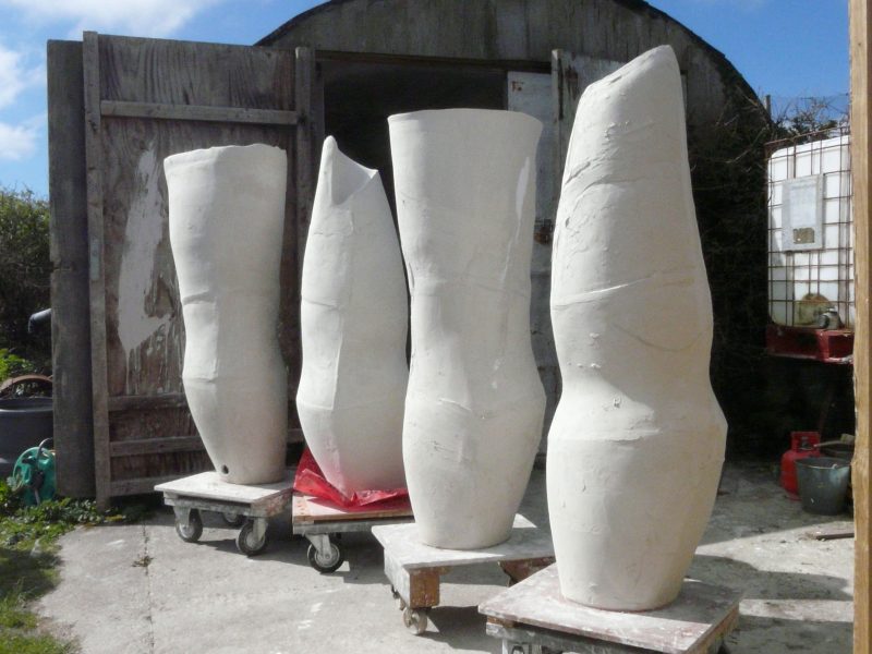 4 pieces on their way to the kiln. April 2016