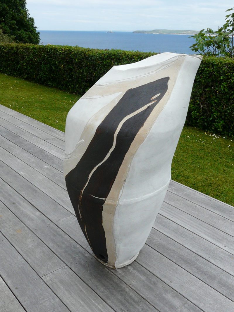 Large sculptural ceramic in a garden