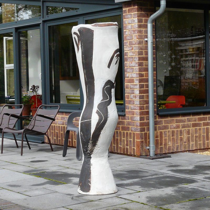 Installed in the private garden of the collector.