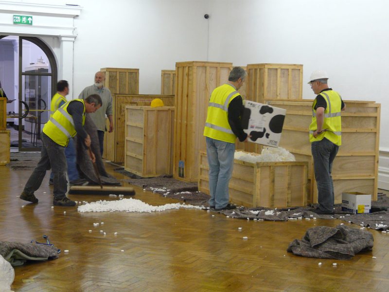 Unpacking at Plymouth Museum and Art Gallery